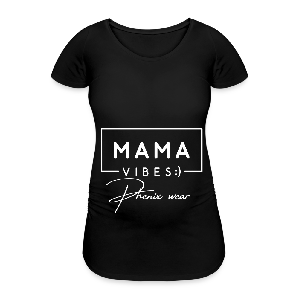 T-shirt de grossesse Femme White Mama Vibes Phénix Wear - noir